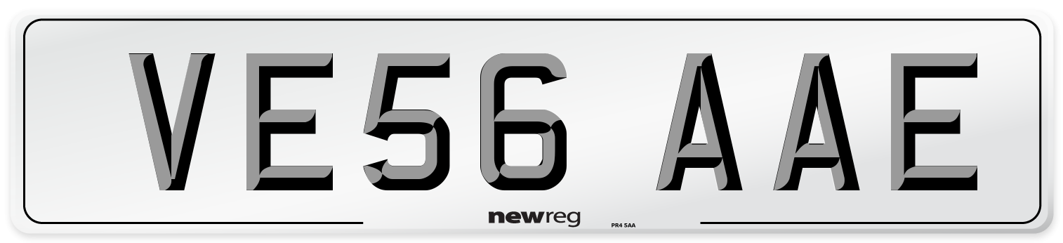 VE56 AAE Number Plate from New Reg